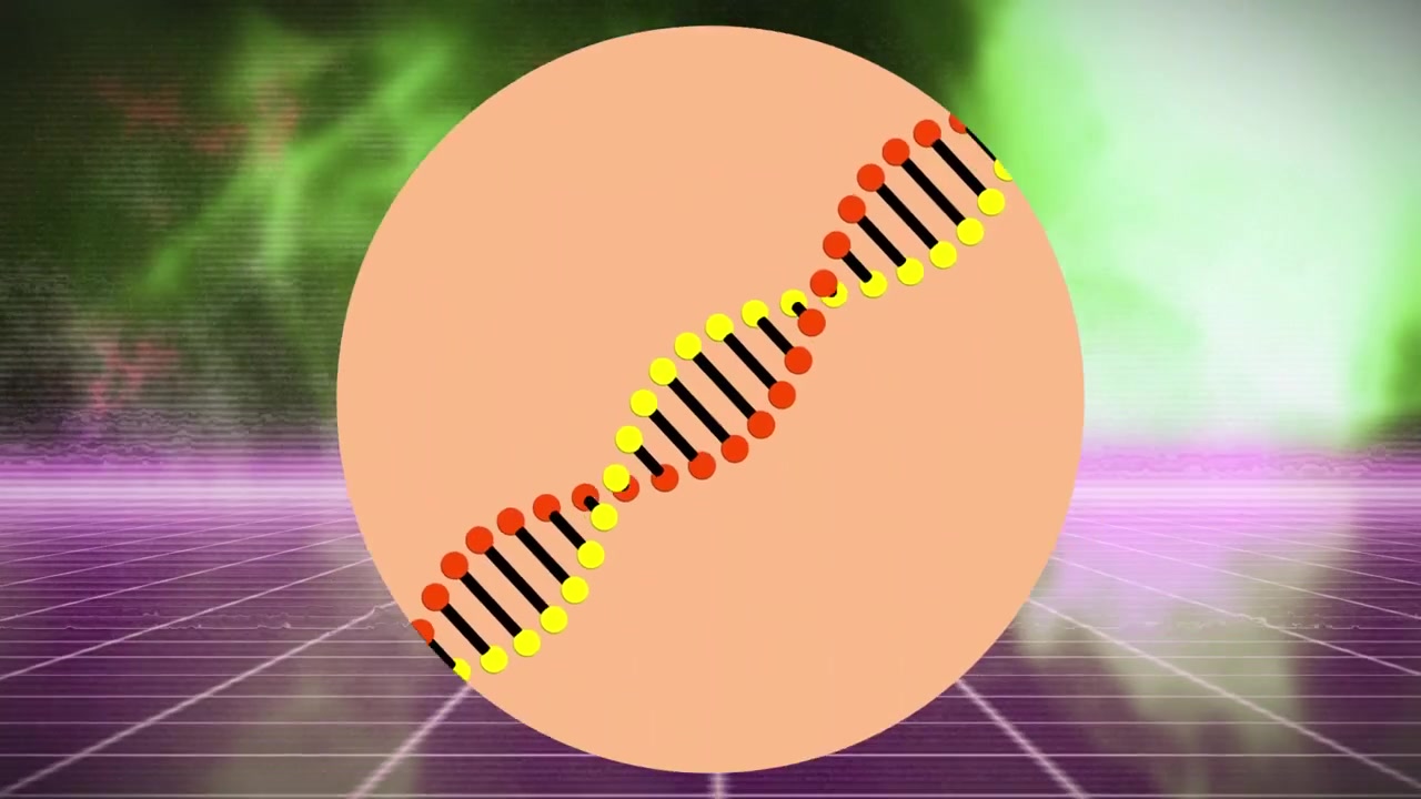 Animation of dna strand over digital interface and data processing