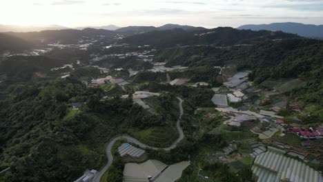 general landscape view of the brinchang district within the cameron highlands area of malaysia