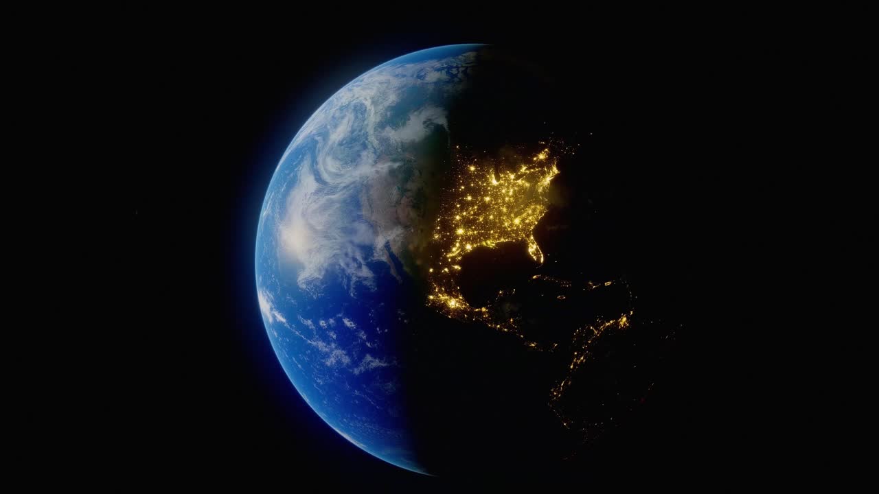 아름다운 3d 행성 지구 애니메이션