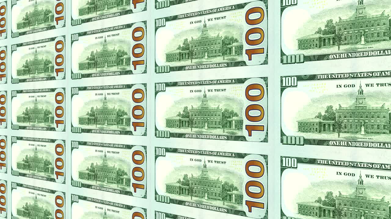 새로운 100달러 지폐의 뒷면은 3d로 여 있습니다.