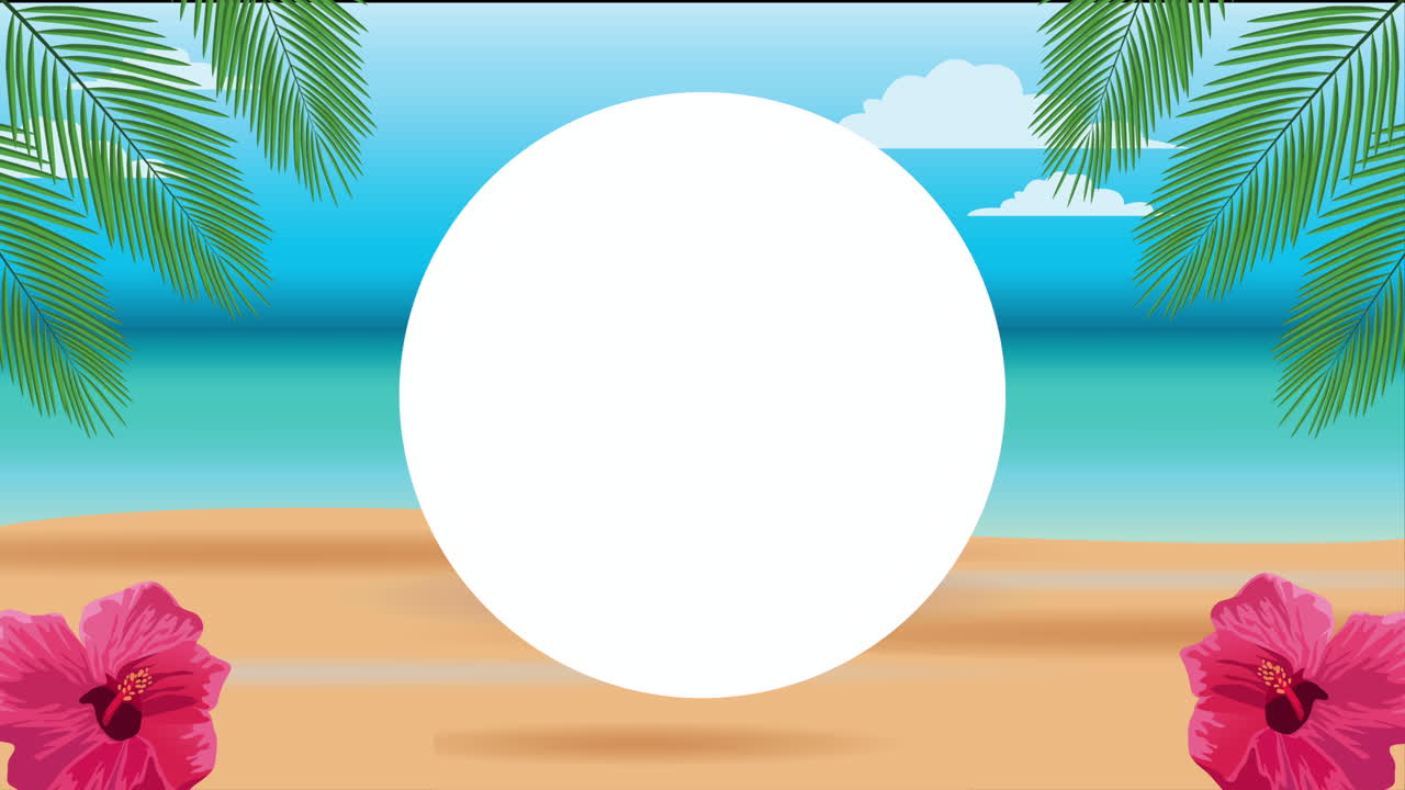 poster de vacaciones de verano con flores tropicales