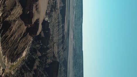 Aerial-Vertical-Shot-Fish-River-Canyon-in-Namibia,-Africa