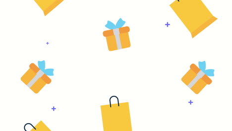 regalos y bolsas de compras lluvia