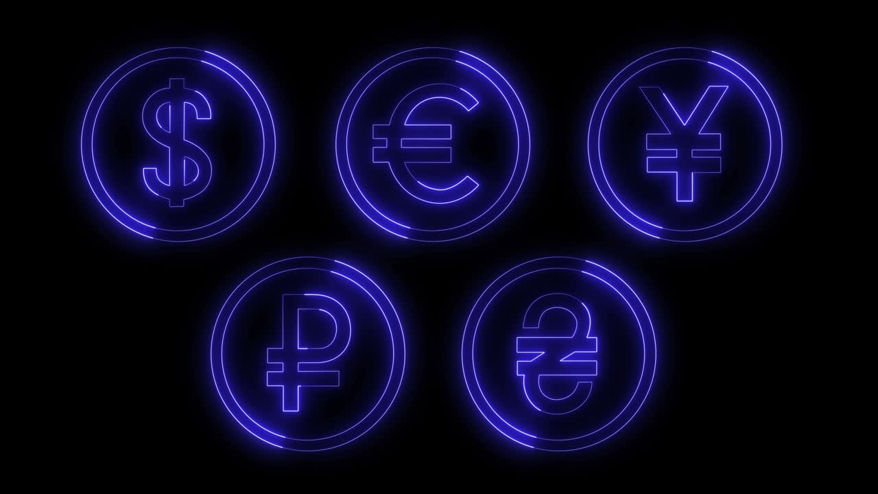 검은색 배경에 화폐의 윤의 동적 반이는 효과