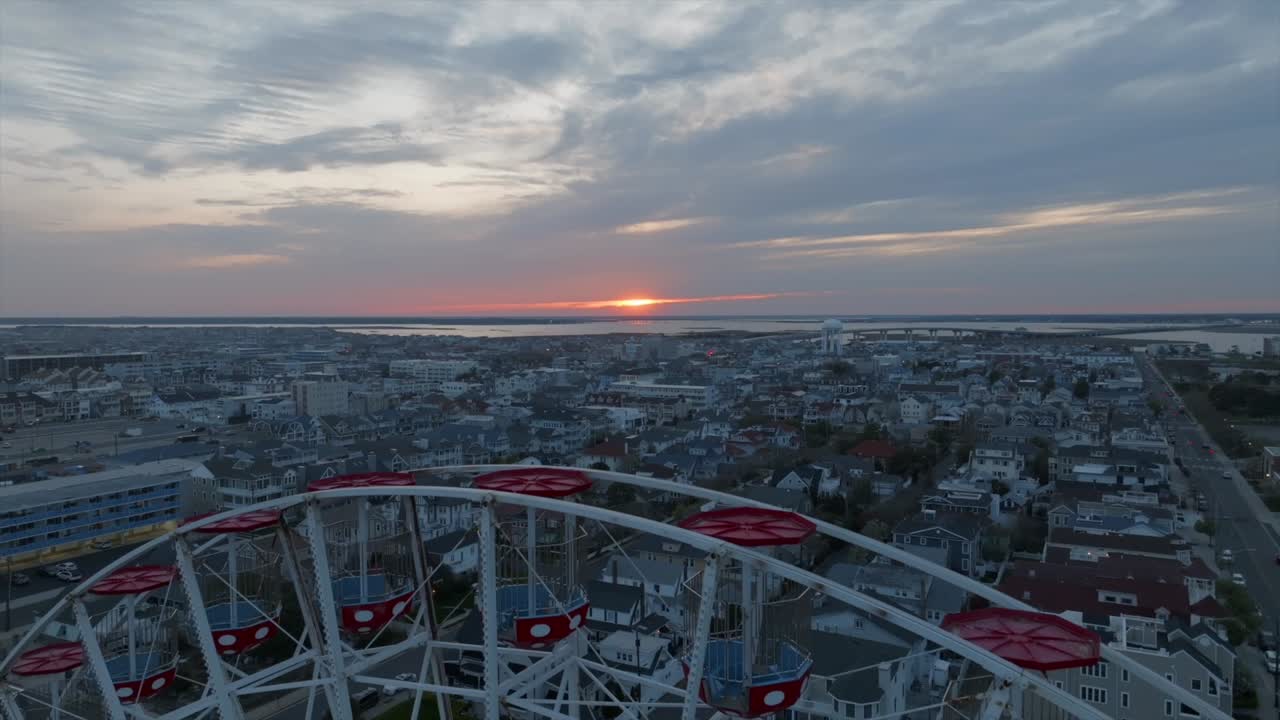Iconic Ocean City, New Jersey Ferris Wheel Against a Colorful Sunset