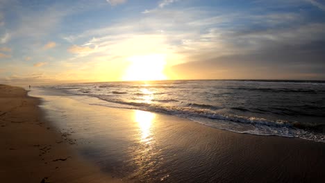 monterey bay beach sunset. golden hour