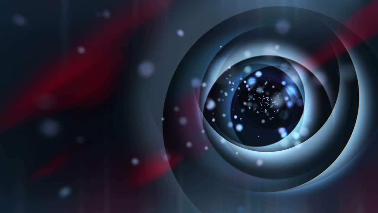 anillos de rotación de iluminación azul abstracto con animación de brillo