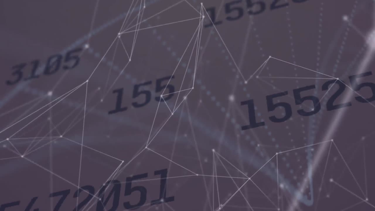 animación de la red de conexiones con números cambiantes