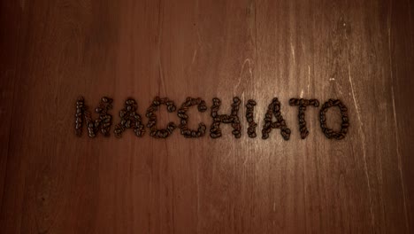 stop motion animation of coffee lettering