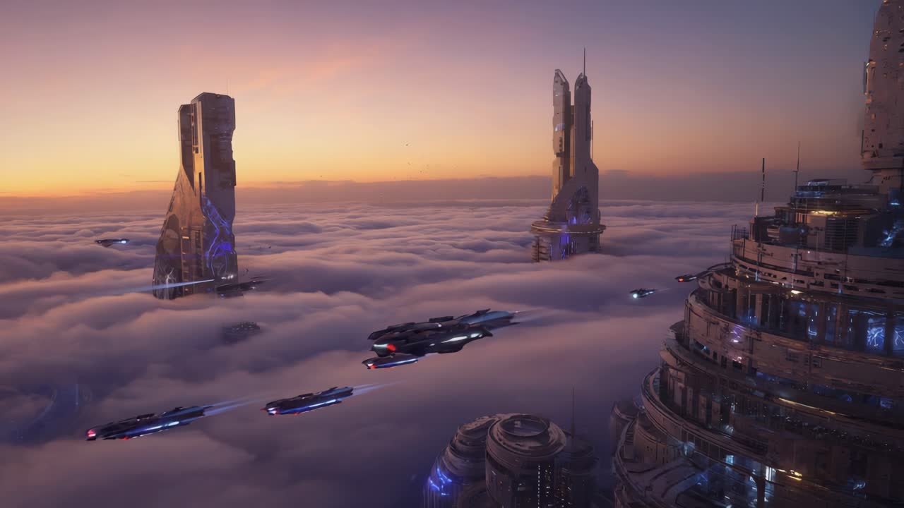 Futuristic City in the Clouds