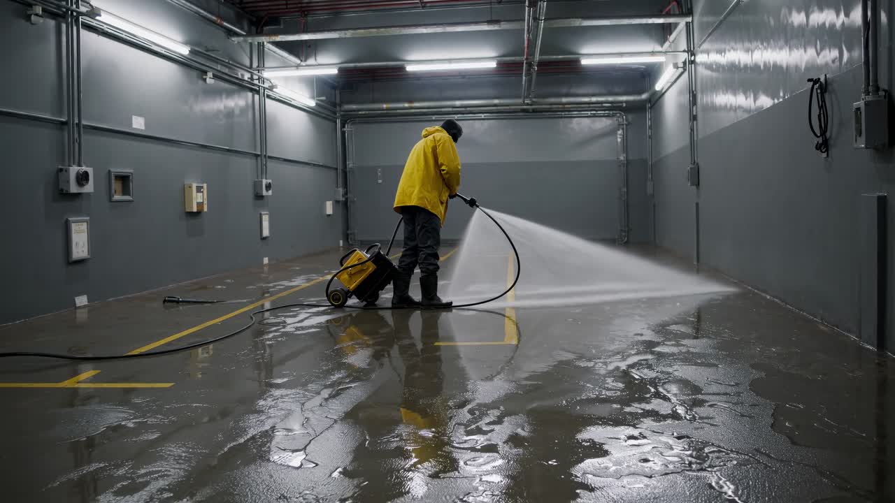 Commercial Parking Garage Floor Cleaning
