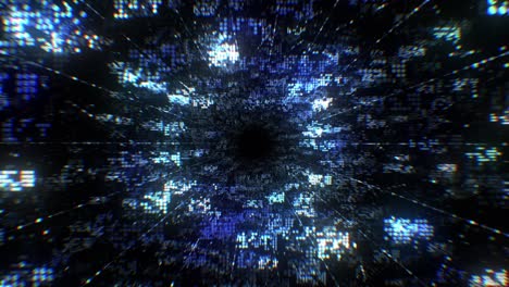 digital data code stream flying through seamless. looped 3d animation of abstract visualization of information flow. technological futuristic concept.