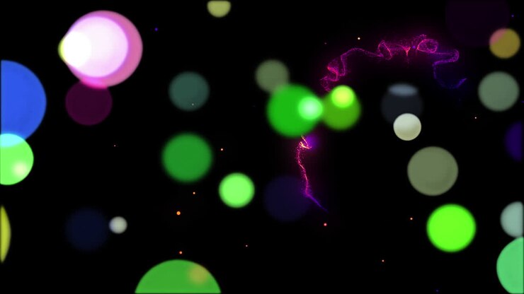 Animazione di punti luminosi in movimento su sfondo nero