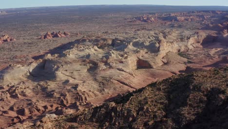 aerial shot of the unique rock desert located near the wave located on the state line of utah and arizona