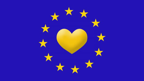 yellow stars spinning over broken heart against blue background