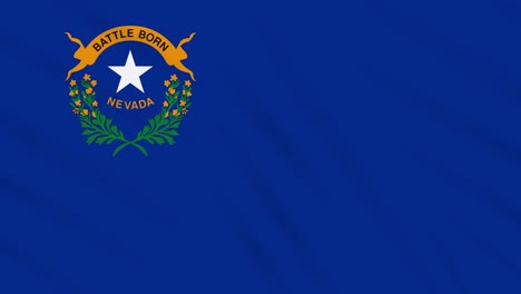 nevada flag flutters in the wind, loop for background