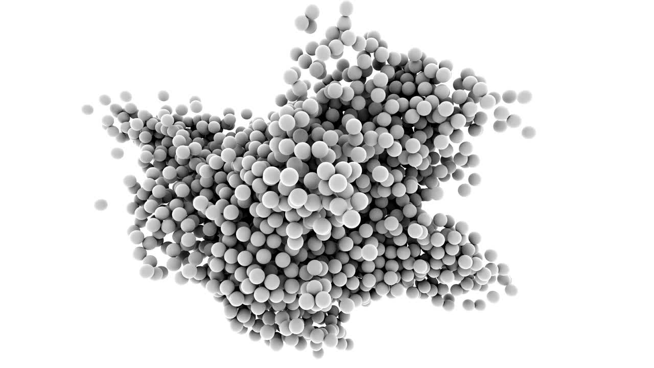 유기적인 움직임에서 떠다니는  구, 공 또는 분자