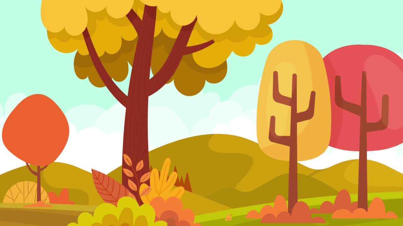 Motion Graphic of Hand drawn autumn background