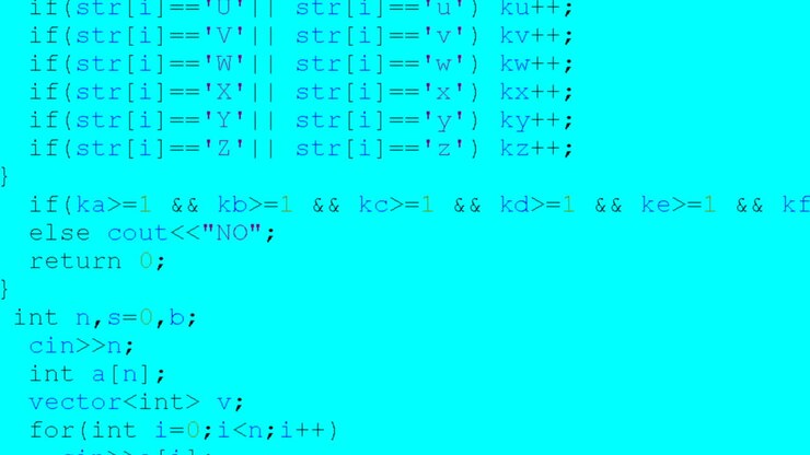 Source code on the monitor screen. Source code