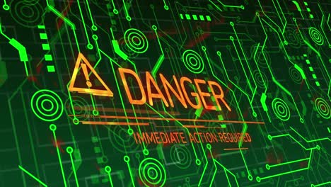 animation of danger text over shapes