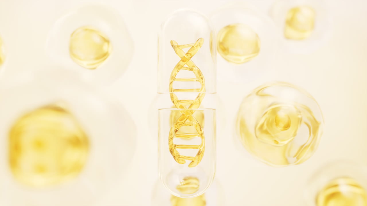 3d 렌더링으로 dna가 들어있는 의료