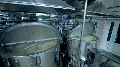 factory for production of butter. production of butter at milk production factory