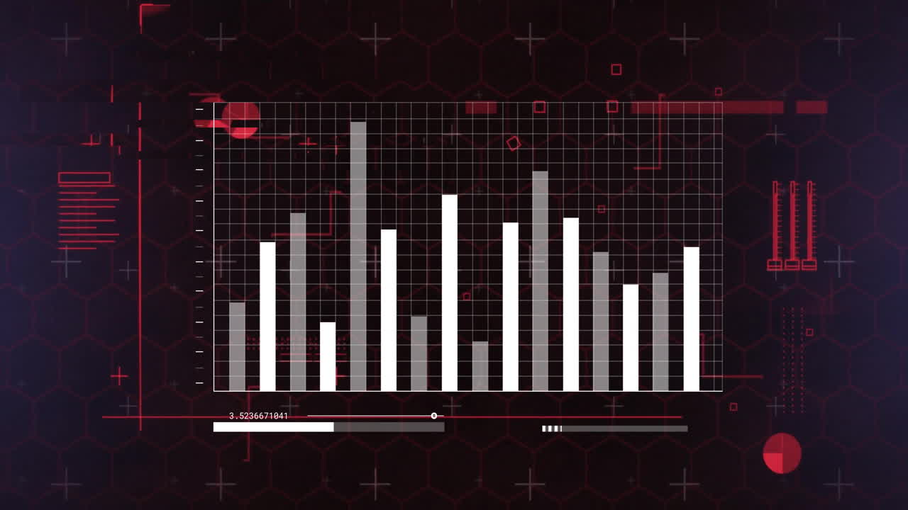 검은 바탕에 데이터 처리 및 다이어그램의 애니메이션