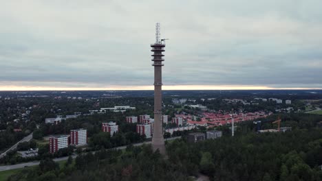 old cell tower in a suburban area-2