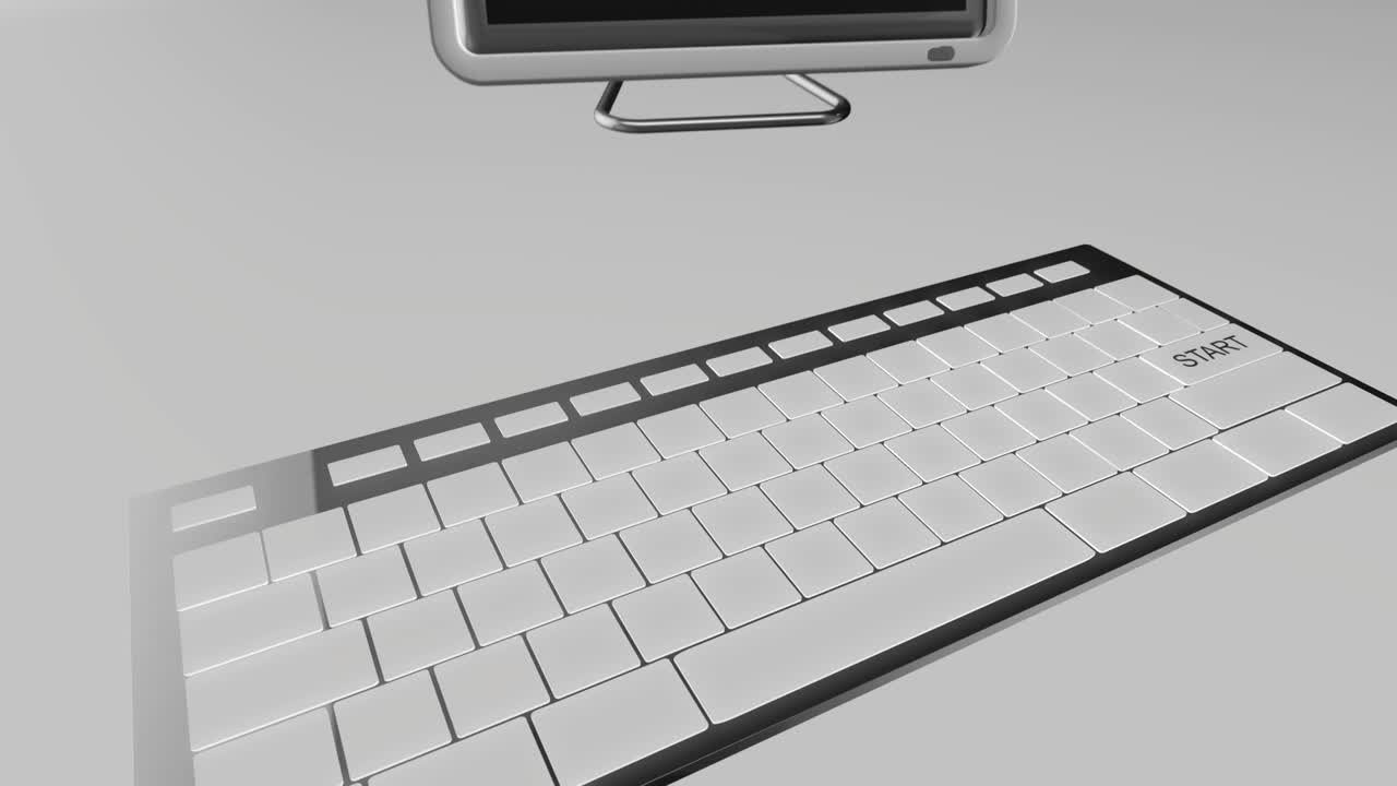 concepto de clave de inicio 4k animación 3d rojo y cromo