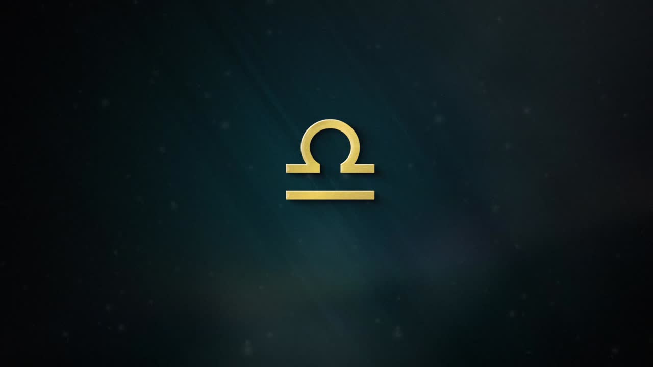 intro 3d en oro del signo astrológico libra