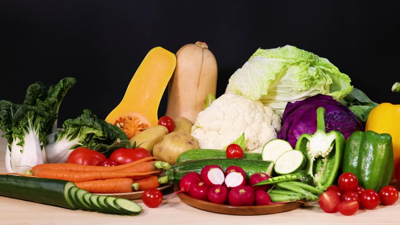 검은 바탕에 채소의 종류