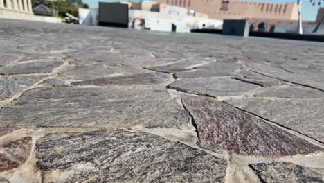 close-up view of a stone pavement