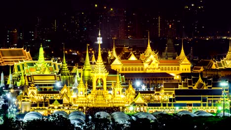 video en lapso de tiempo de la pira funeraria real del rey bhumibol adulyadej en sanam luang bangkok, tailandia