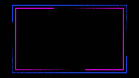 fondo del marco de borde de neón en rosa y azul - bucle de animación sin costuras
