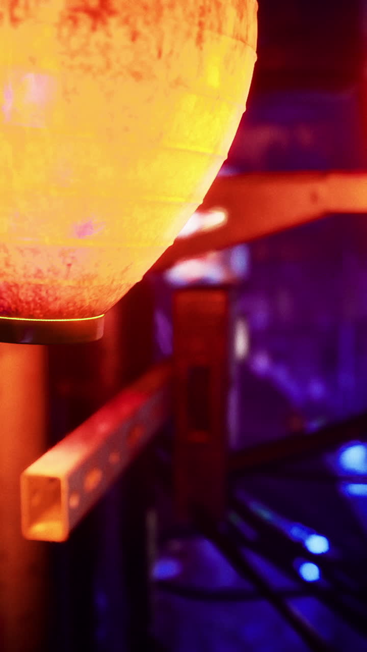 Colorful lanterns illuminate a vibrant urban night in an asian setting