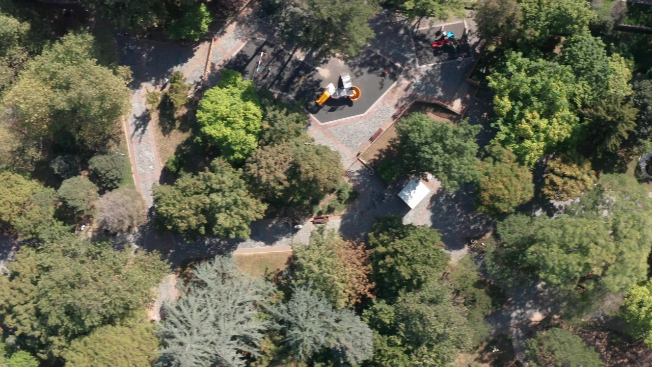 Aerial view of Blagoevgrad city center at sunny day, Bulgaria