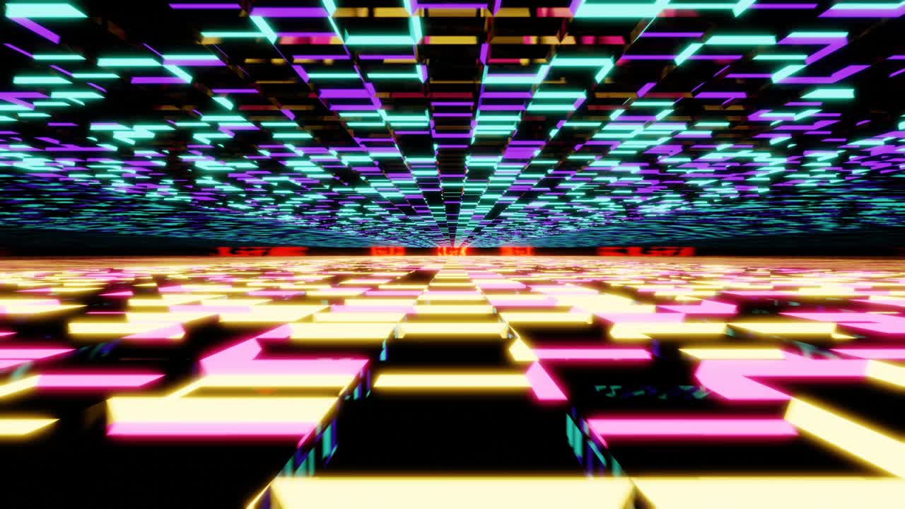 vuelo abstracto en un corredor futurista. video 4k