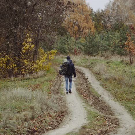 man walking on nature