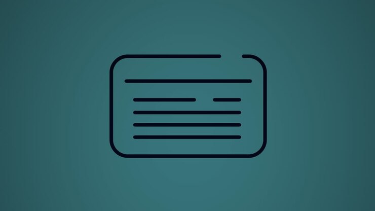Animation of black note icon moving on blue background
