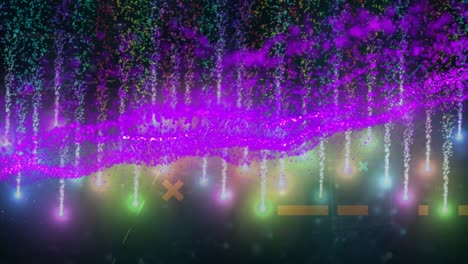 animación de formas en movimiento sobre puntos