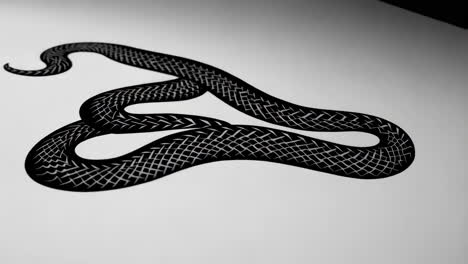 stylized black snake illustration on white background