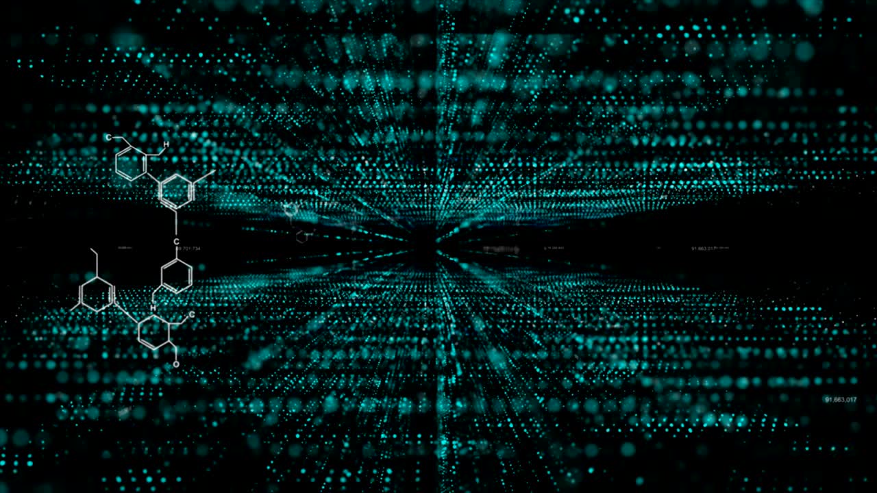 4k punto flujo de partículas torsión y movimiento para futurista y tecnología fondo abstracto