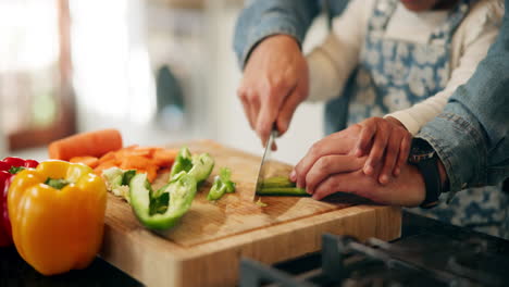 father and child cooking together