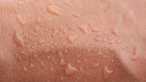 water droplets on skin