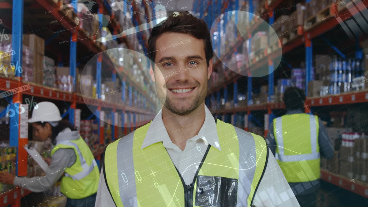 trabajadores en un almacén de distribución 4k