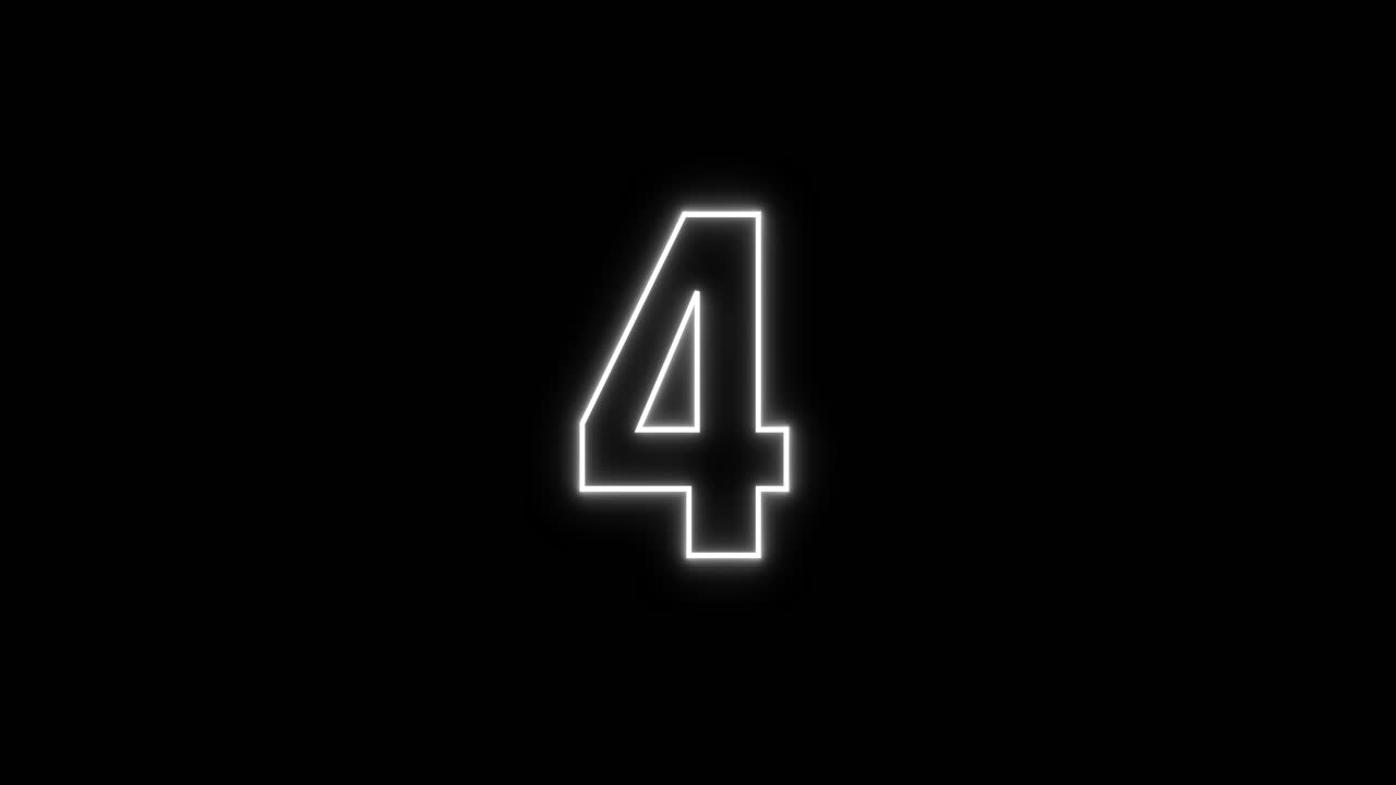 Neon Numbers Seven and Four