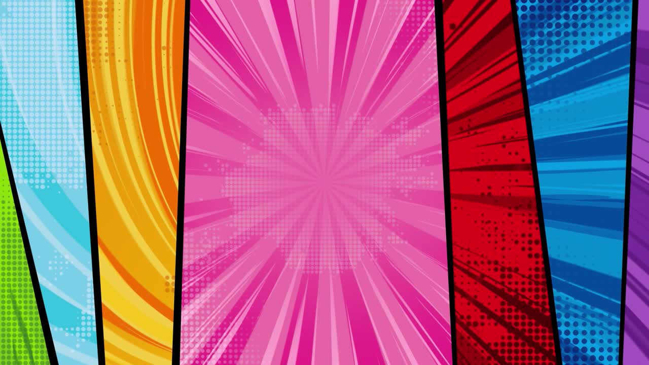 fondo de arte pop con puntos y líneas de velocidad.