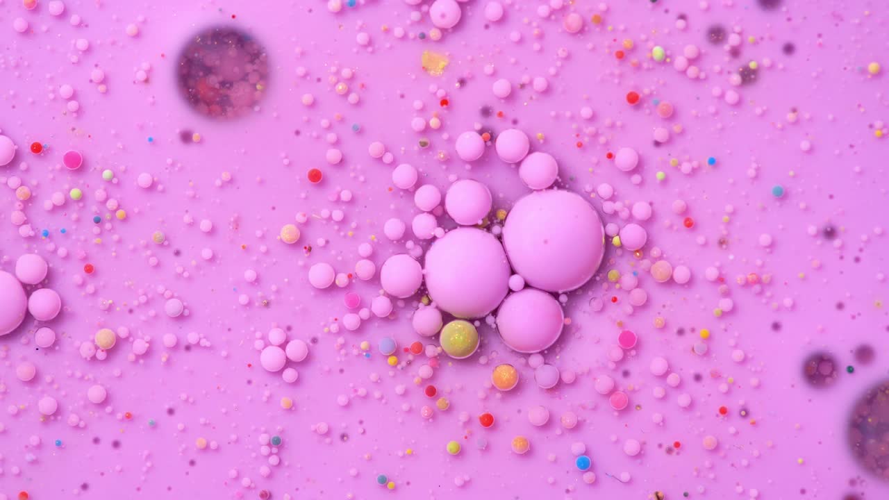 pintura colorida y burbujas fondo abstracto video 4k