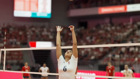 female volleyball player in action during a match