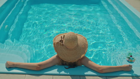 woman relaxing in a pool